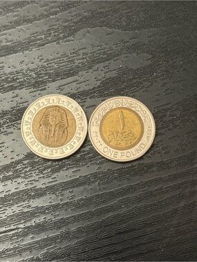 Authentic Egyptian 1 Pound Coin, Genuine Currency, Great for Collectors and Coin